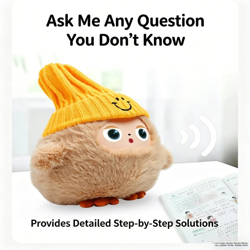 Smart AI Plush Robot, Voice Interactive Electronic Pet Toy with Dynamic LED Eyes, USB Rechargeable, All Ages Kids Toy, gift