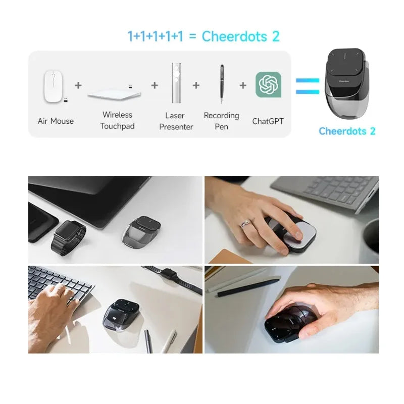 Cheerdots 2 Detachable Air Mouse – Wireless Touchpad & AI Recording