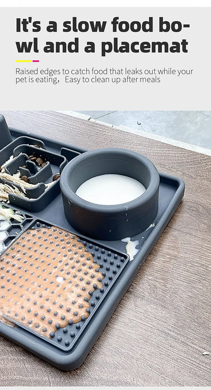 Pet Slow Feeder Bowl with Lick Mat & Suction Cups | Anxiety Relief for Dogs & Cats