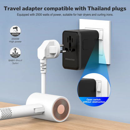 MeeGoo GaN Universal Travel Adapter | 4 Ports | 2500W | EU US JP AU