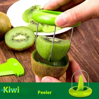 Kiwi Cutter & Peeler – Stainless Steel Fruit Slicer with Lemon Peeling Tool & Salad Maker