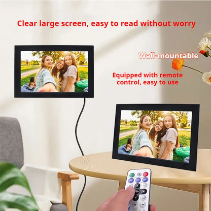 10 Inch Digital Photo Frame | 1280x800 HD IPS | 1080P Video | Music | Calendar | Remote Control