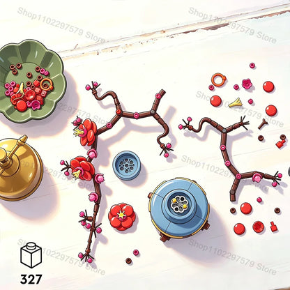 Bouquet Blossom Building Blocks Set Creative DIY Flower Toys for Kids and Adults Perfect for Holiday Party Decorations and Gifts