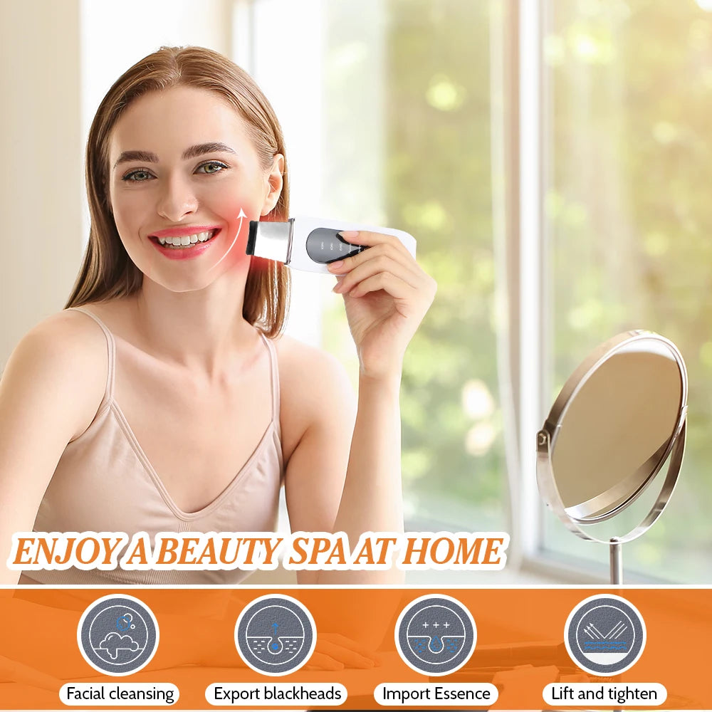 5-in-1 Ultrasonic Skin Scrubber & LED Facial Cleansing Device