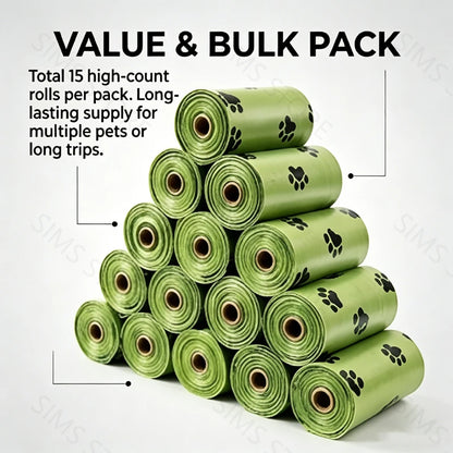 Dog Poop Bags – Large Refill Rolls (15 Bags/Roll)