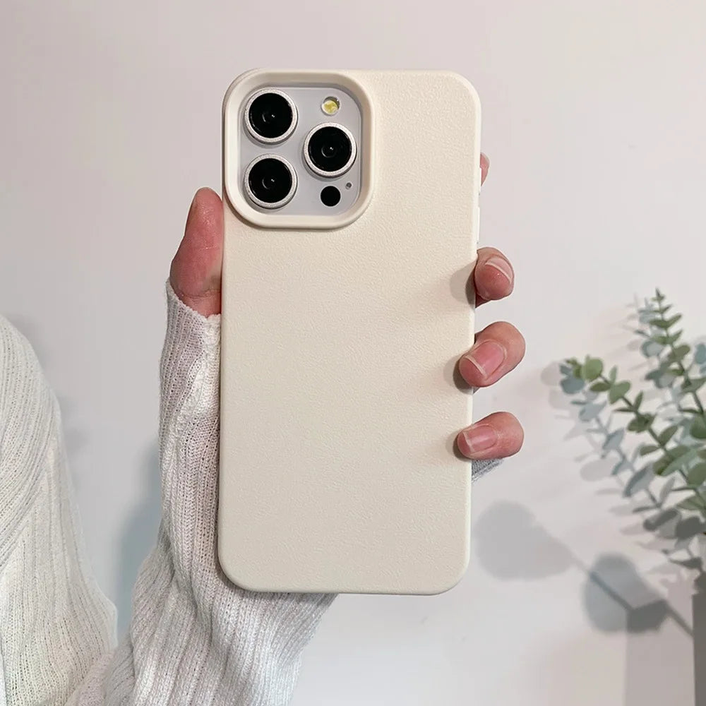 Leather-Style Soft TPU Phone Case – Shockproof & Anti-Scratch | iPhone 11 to 17 Pro Max, Air