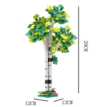 MOC City Series Scene Building Blocks Flower Shop Garden white poplar Men's restroom DIY Kids Toys Park Bench Street Lamp Toys