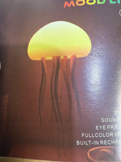 Cartoon Jellyfish Night Light – Voice-Activated LED RGB Bedside Lamp