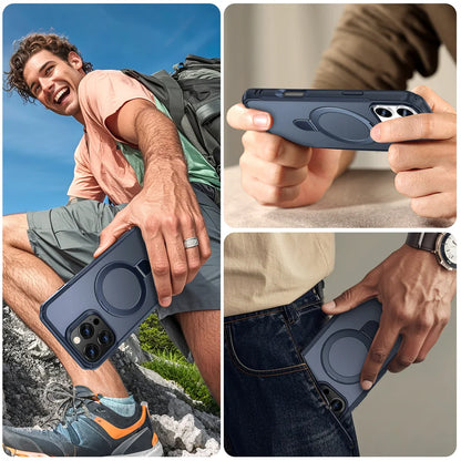 MagSafe Magnetic Fold Stand Phone Case – Shockproof Bumper Cover | iPhone 11 to 17 Pro Max
