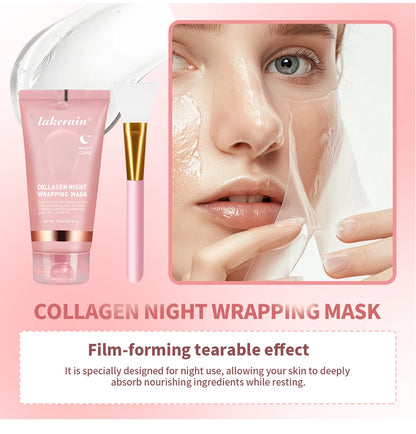 Korean Collagen Wrapping Face Mask & Brush Set