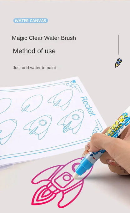 Large Magic Water Drawing Mat Reusable Doodle Coloring Board with Pens Montessori Educational Painting Toy for Kids Gift
