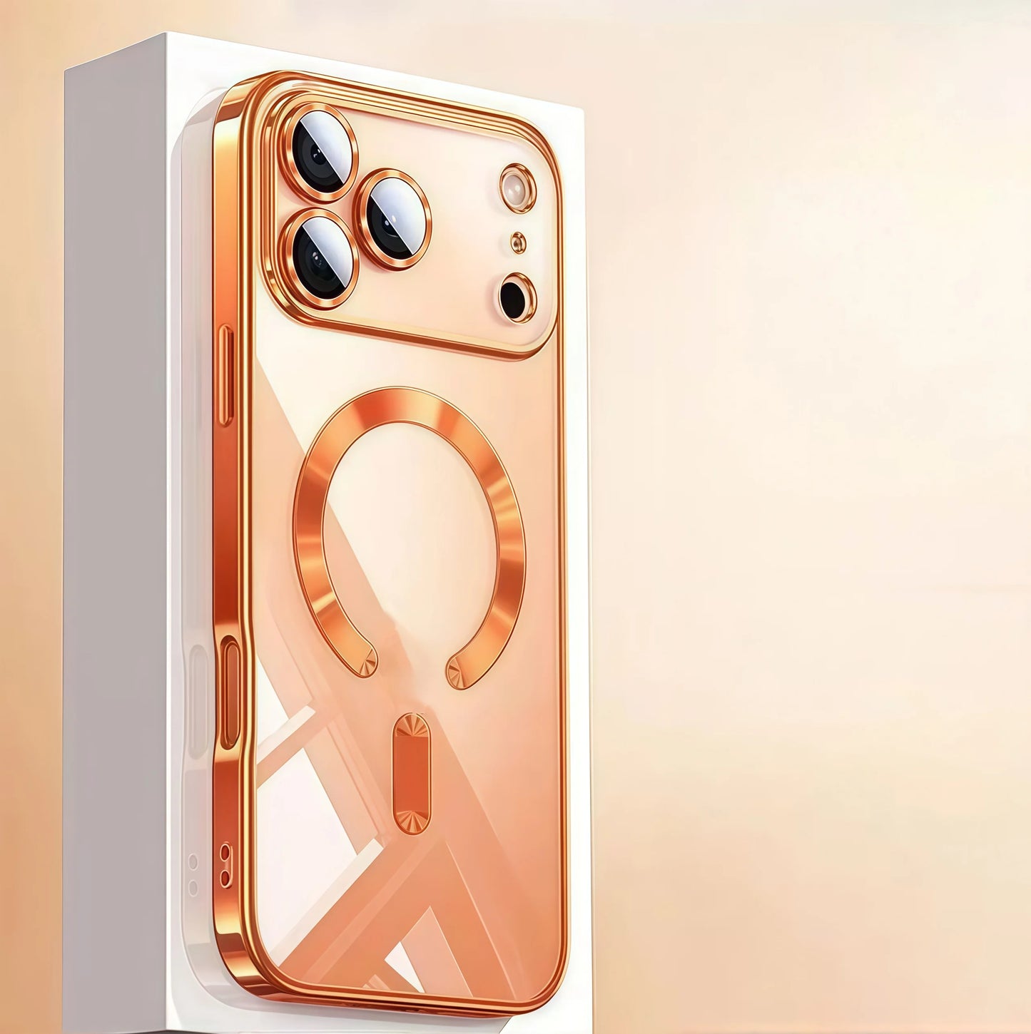 Clear Luxury Plating Magnetic Phone Case – Camera Protection | Soft TPU | iPhone 17 Pro Max, 17 Pro, 17, Air