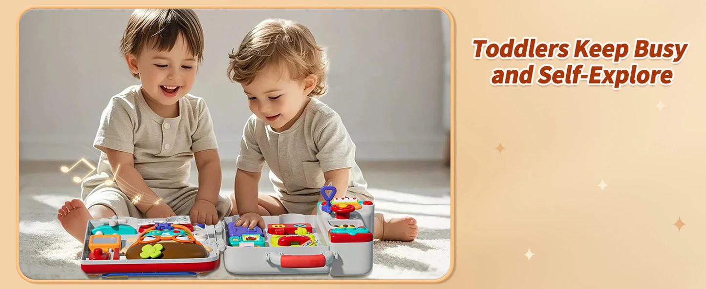 Montessori Busy Board with Switches Sensory Toys for Toddlers to Learn Life Skills