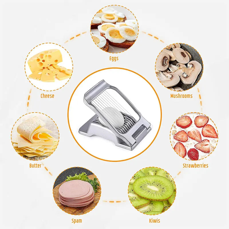 Heavy Duty Aluminium Egg Slicer — Multi-Use Fruit & Egg Dicer