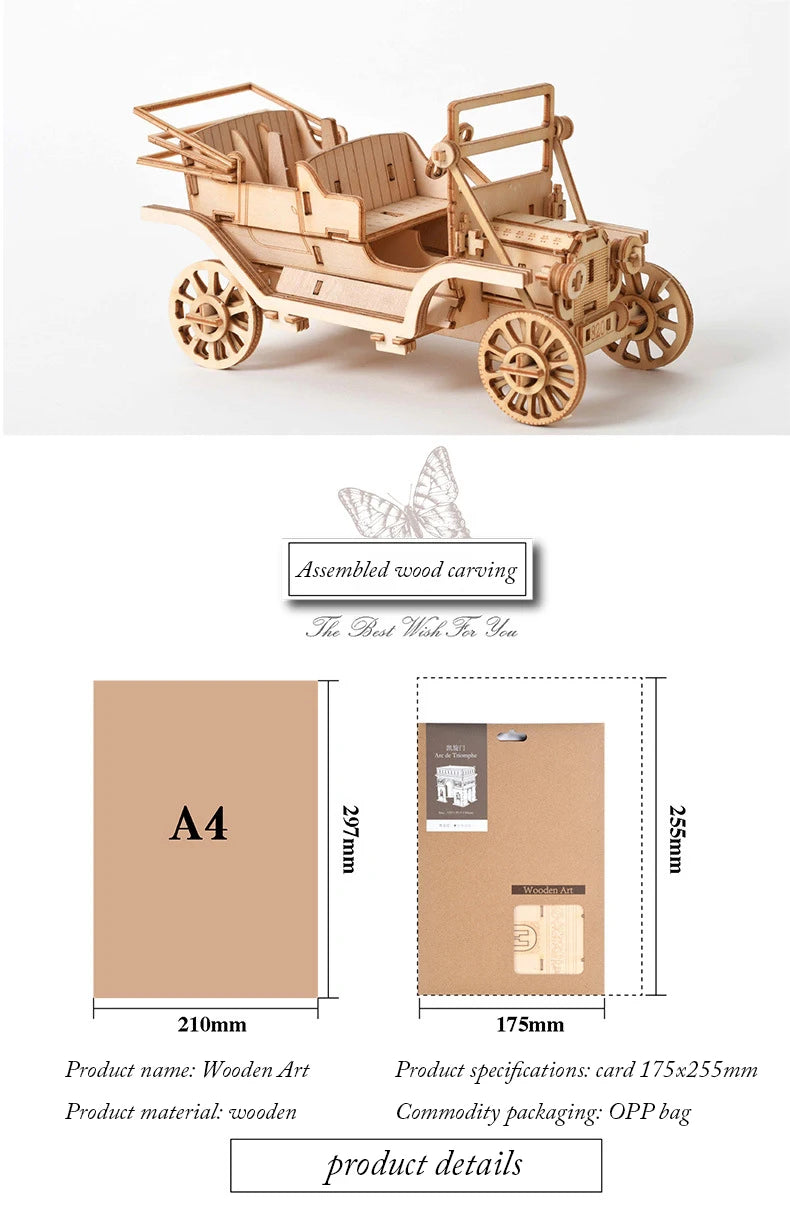 DIY 3D Wooden Puzzle for Assembly Puzzle Laser Cutting Sailing Ship Biplane Steam Locomotive Train Toy DIY Kit for