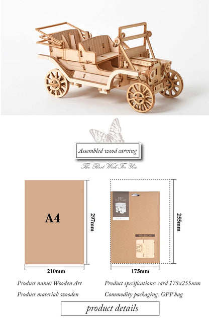 DIY 3D Wooden Puzzle for Assembly Puzzle Laser Cutting Sailing Ship Biplane Steam Locomotive Train Toy DIY Kit for