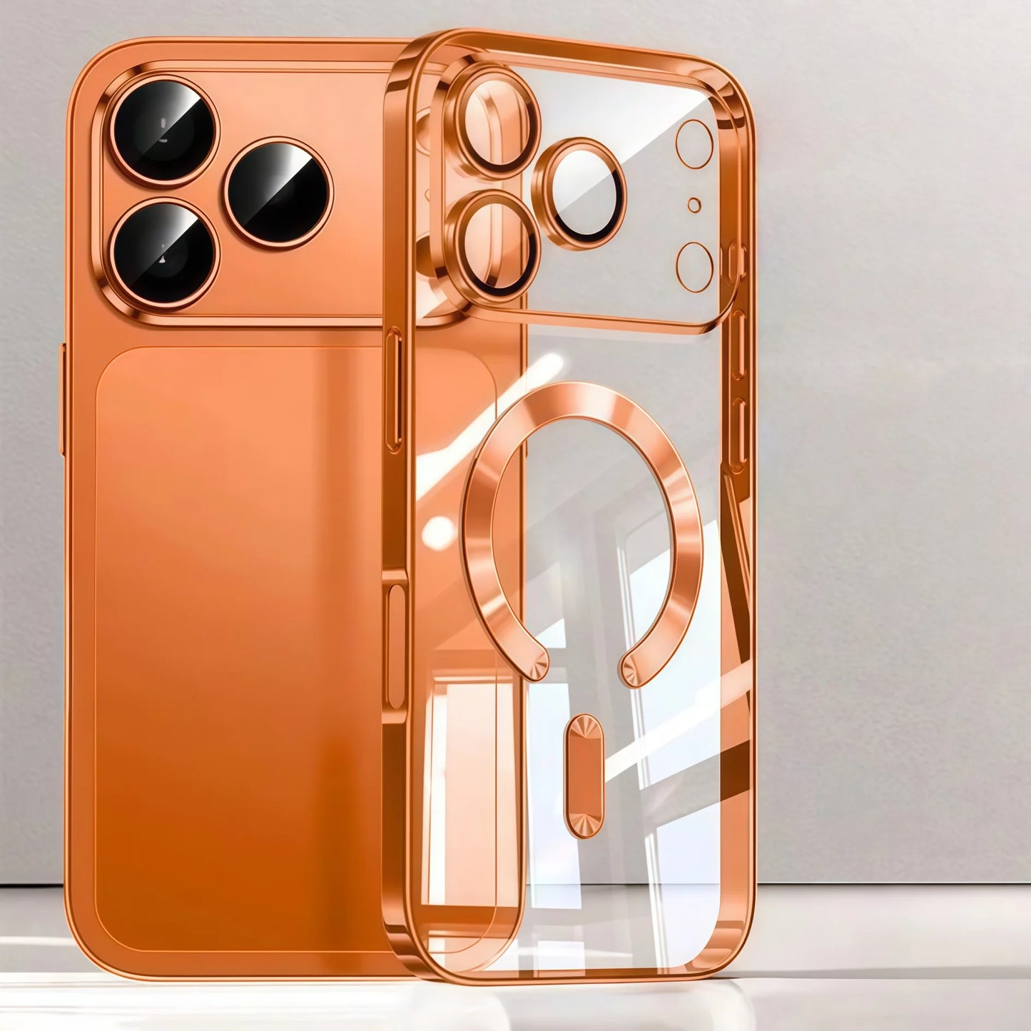 Clear Luxury Plating Magnetic Phone Case – Camera Protection | Soft TPU | iPhone 17 Pro Max, 17 Pro, 17, Air