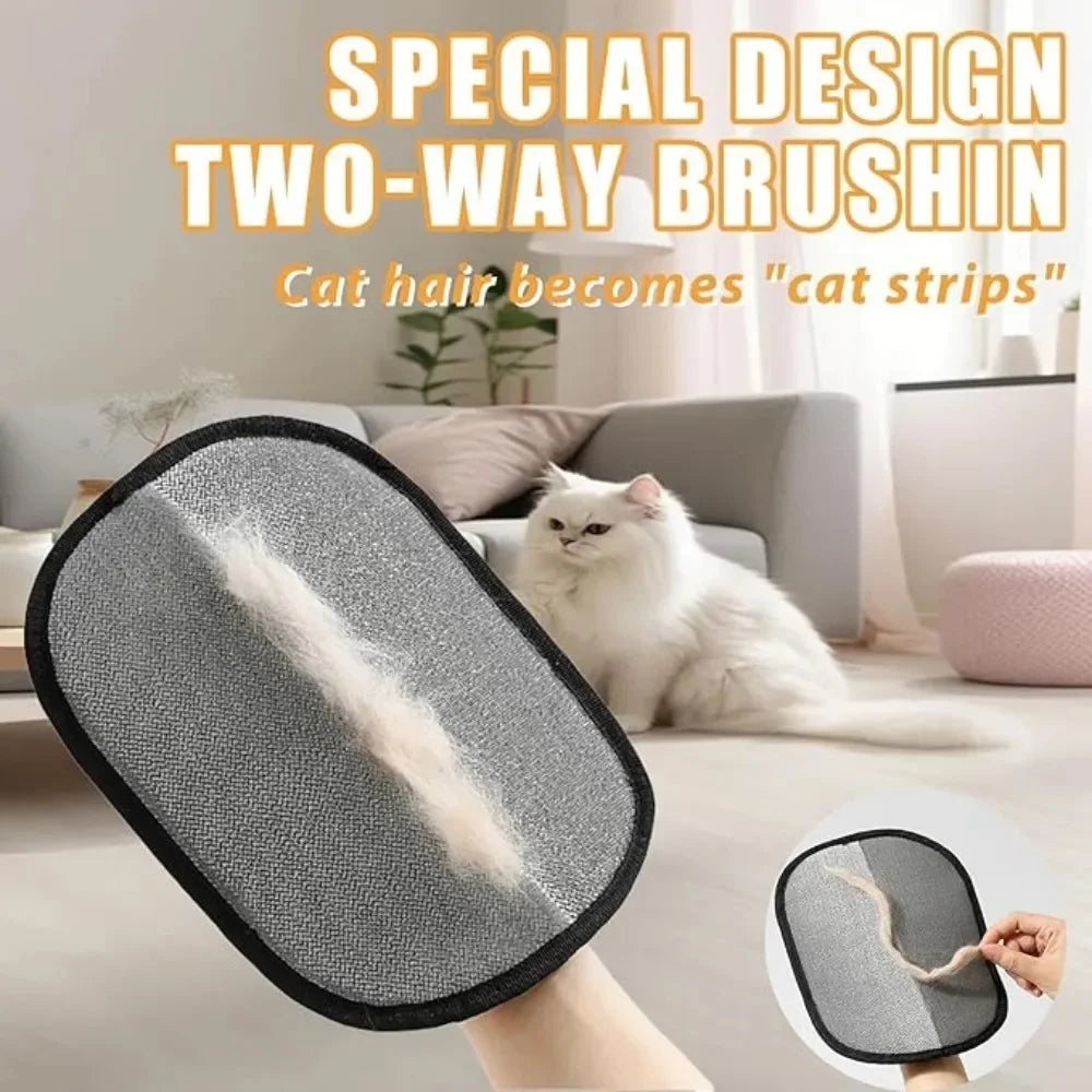 Cat Grooming Gloves – Electrostatic Pet Hair Remover for Sofa, Carpet & Clothes (2pcs)