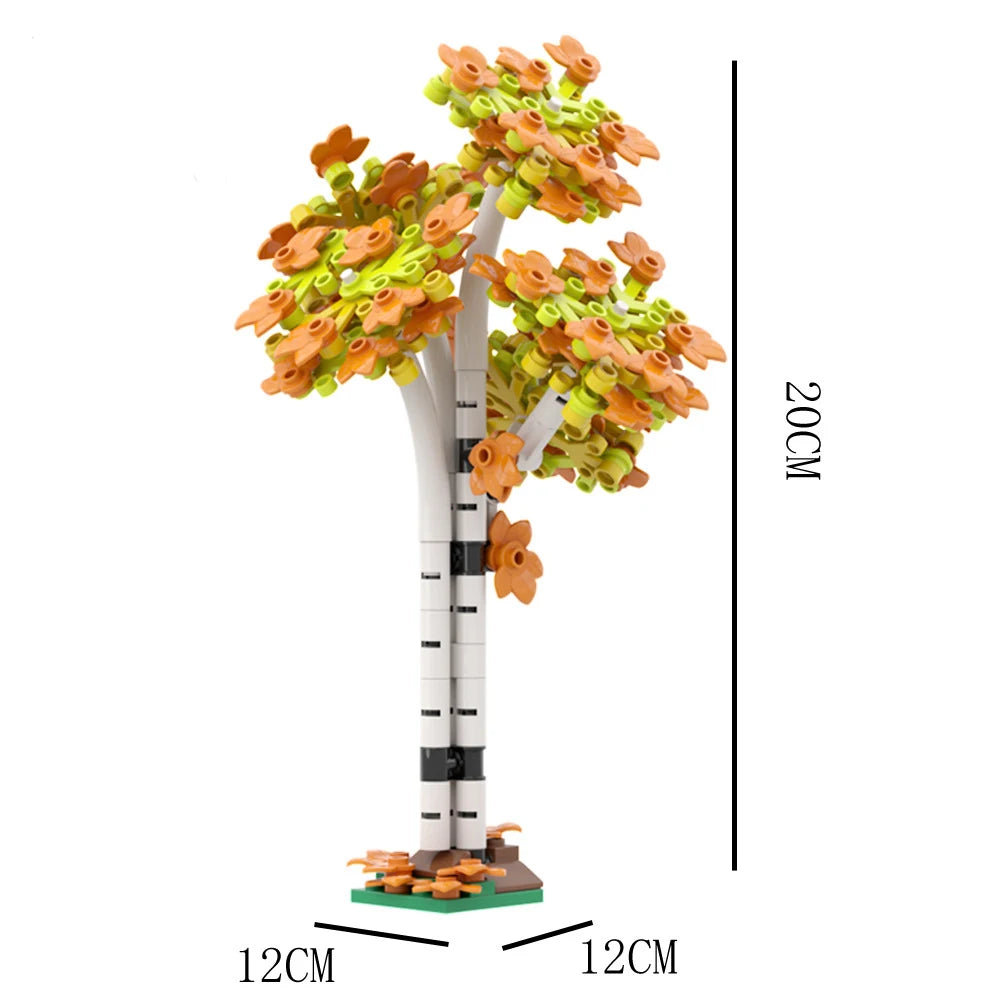 MOC City Series Scene Building Blocks Flower Shop Garden white poplar Men's restroom DIY Kids Toys Park Bench Street Lamp Toys