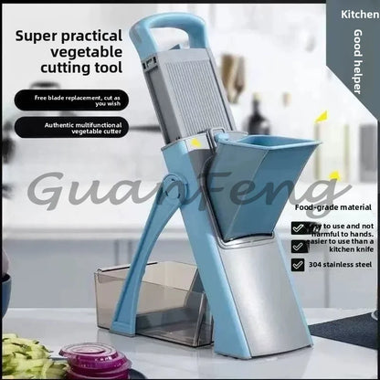 Multi-Functional Vegetable Chopper & Slicer — Bamboo & PP Kitchen Cutter