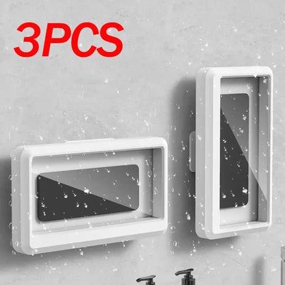 360° Rotating Waterproof Shower Phone Holder – Anti-Fog | Touch-Through | Bathroom Wall Mount