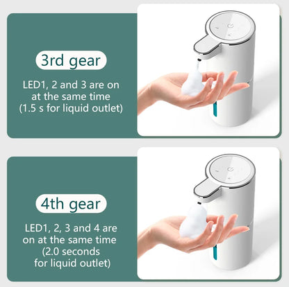 380ML Touchless Automatic Soap Dispenser – Foam & Gel, 4-Speed, IPX5 Waterproof