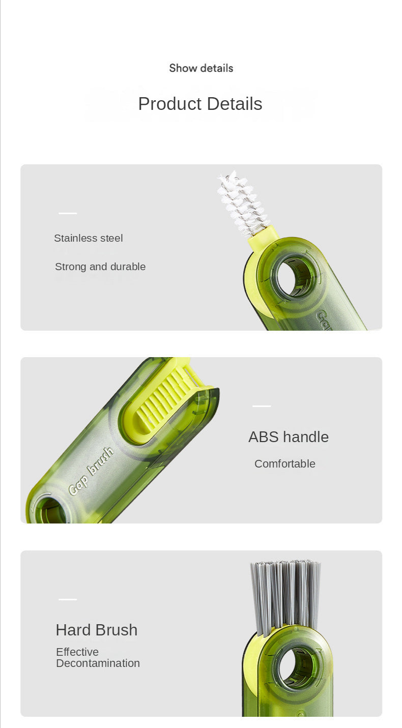 3-in-1 Multifunctional Cleaning Brush — Cup Lids, Thermos & Bottle Caps