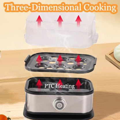 200W Smart Egg Cooker – 6-Egg Capacity with Auto Shut-Off & Stainless Steel