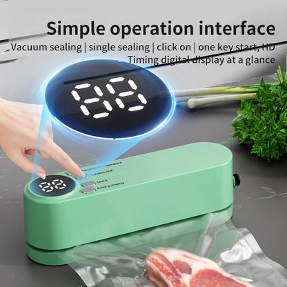 Wireless Vacuum Food Sealer – USB Rechargeable with Sealing & Suction