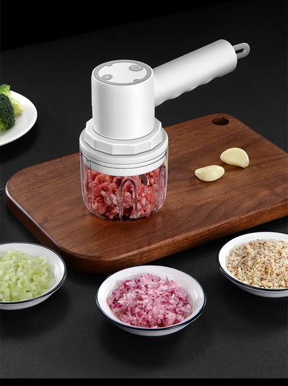 4-in-1 Electric Vegetable Cutter Set – Wireless Chopper, Grinder, Masher & Peeler