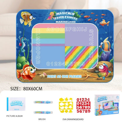 Water Doodle Mat Kids Painting Writing Color Doodle Drawing Mat Toy Bring Magic Pens Educational Toys for Girl Boy Toddler Gift