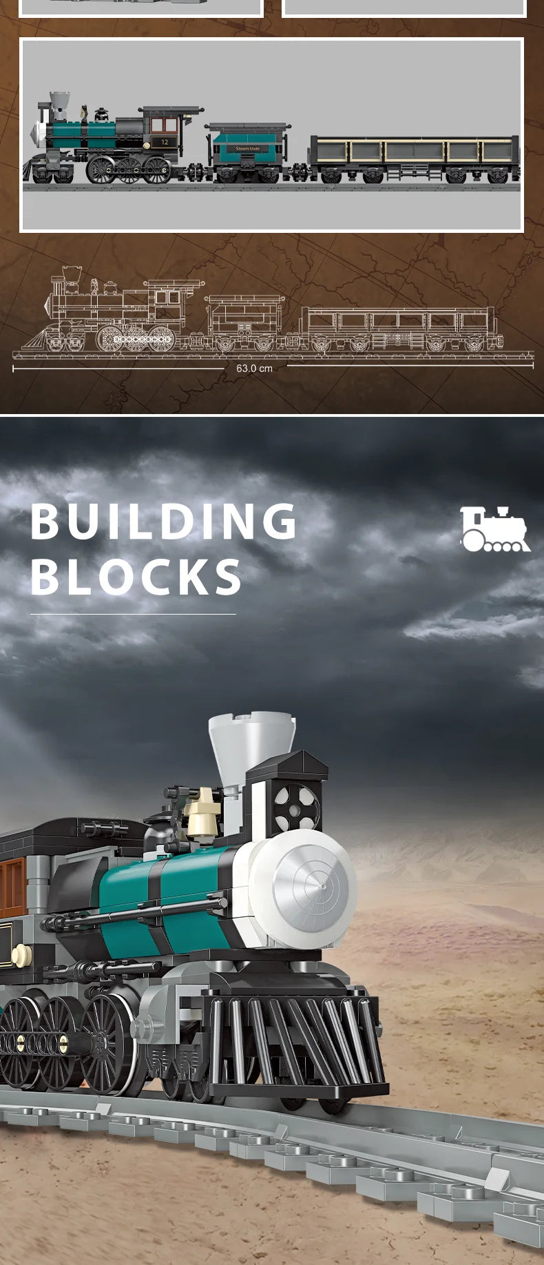 Classic Steam Train Building Block Set German BR01 Big Boy Steam Locomotive Bricks DIY CN5700 Rail Train Assemble Bricks Toys
