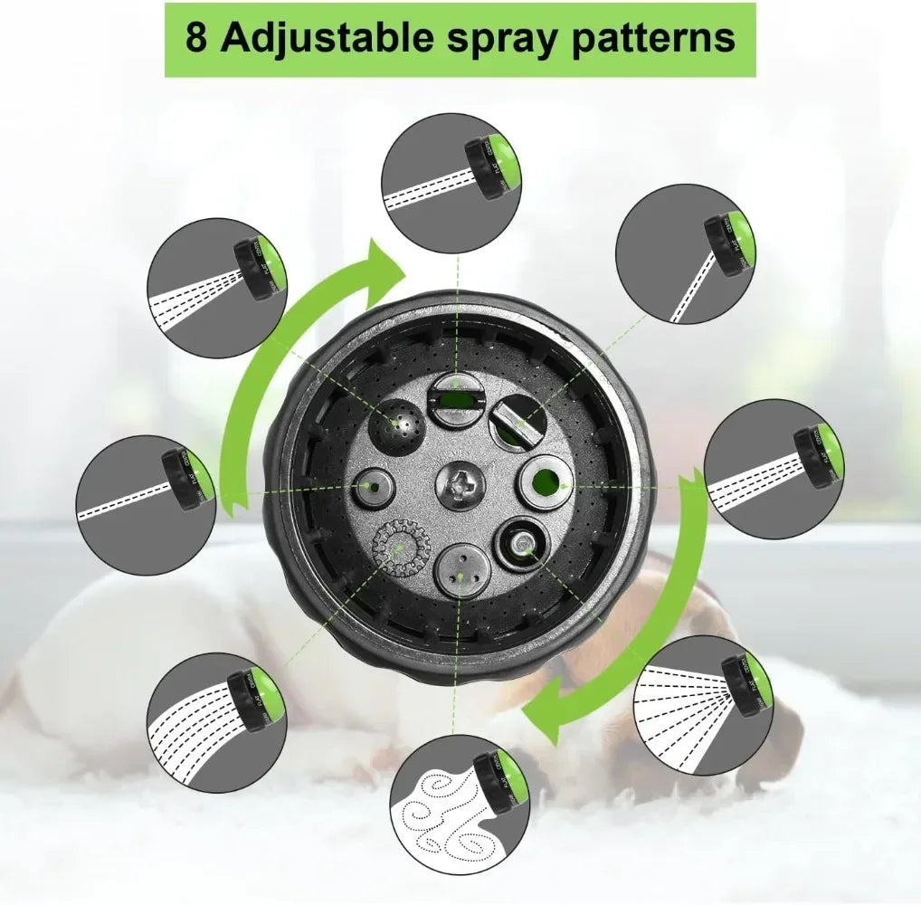 8-in-1 High Pressure Pet Shower Sprayer with Foam – Dog Bath & Garden Hose Nozzle