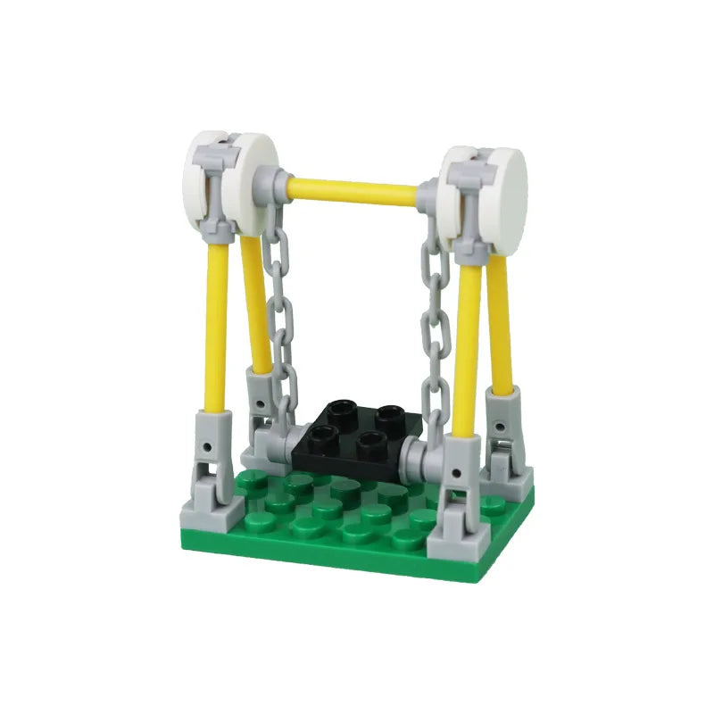 MOC City Series Scene Building Blocks Flower Shop Garden white poplar Men's restroom DIY Kids Toys Park Bench Street Lamp Toys