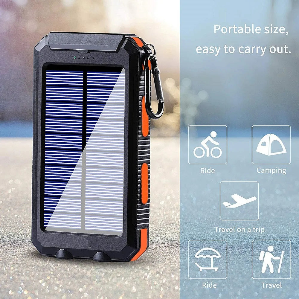 Solar Power Bank 80000mAh – Portable Charger with LED Light for All Smartphones