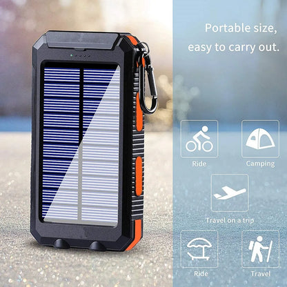 Solar Power Bank 80000mAh – Portable Charger with LED Light for All Smartphones