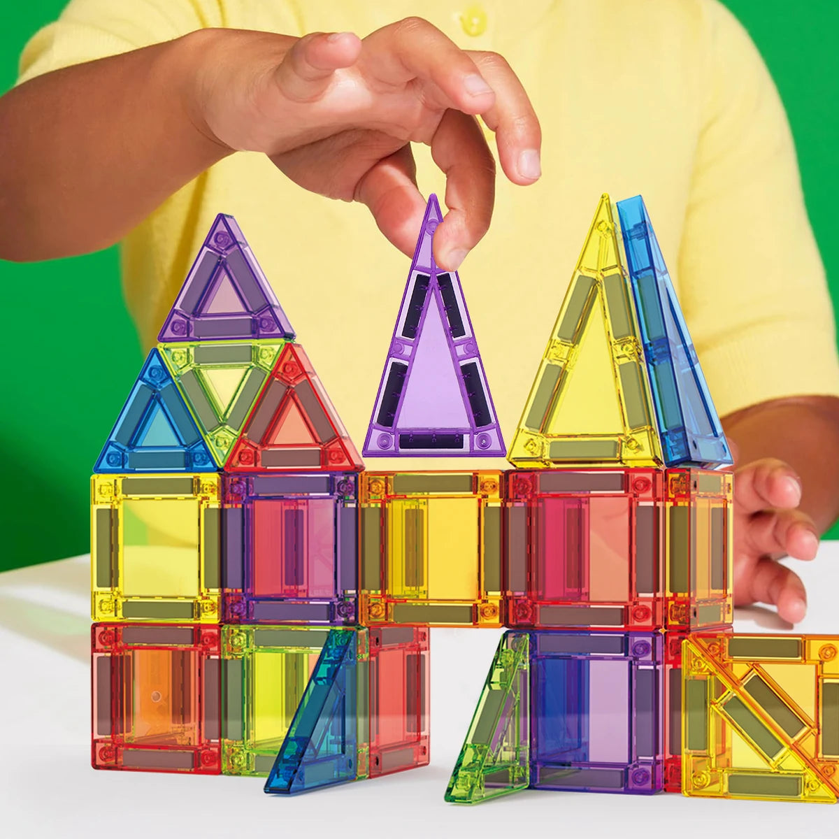 3D Magnetic Tiles Building Set - 38/60PCS STEM Construction Blocks with Storage Tin for Kids' Creative Play