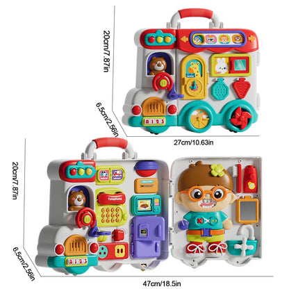 Montessori Busy Board with Switches Sensory Toys for Toddlers to Learn Life Skills