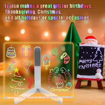 LED Drawing Board Acrylic Message Board Erasable USB Drawing Board Birthday Gift Advertising for Creative Activities with Stand