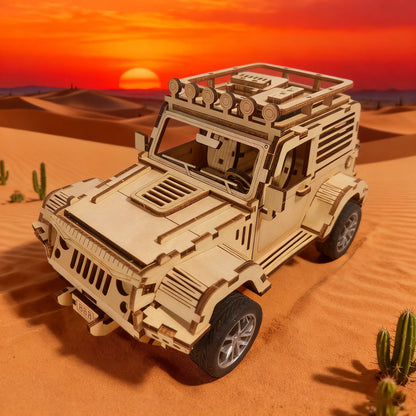 Wooden Plywood Off-Road Vehicle Model Kit 3D Puzzle Construction Fun Set Wooden Building Blocks DIY Puzzle Festive Gift
