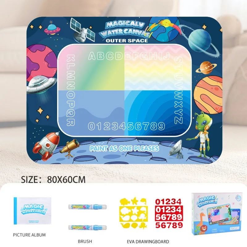 Water Doodle Mat Kids Painting Writing Color Doodle Drawing Mat Toy Bring Magic Pens Educational Toys for Girl Boy Toddler Gift