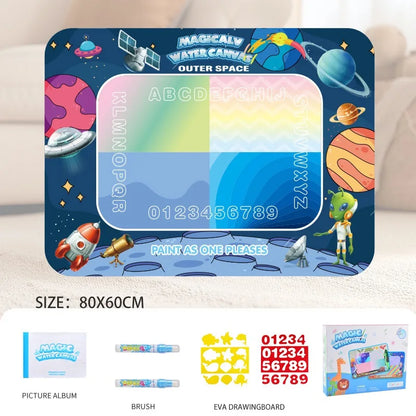 Water Doodle Mat Kids Painting Writing Color Doodle Drawing Mat Toy Bring Magic Pens Educational Toys for Girl Boy Toddler Gift