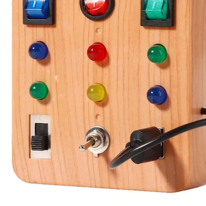 Montessori Toddler Busy Board Electronic LED Light Switch Kids' Activity Board Cartoon Sticker Safe Children's Busy Board Infant