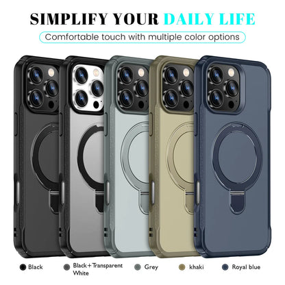 MagSafe Magnetic Fold Stand Phone Case – Shockproof Bumper Cover | iPhone 11 to 17 Pro Max