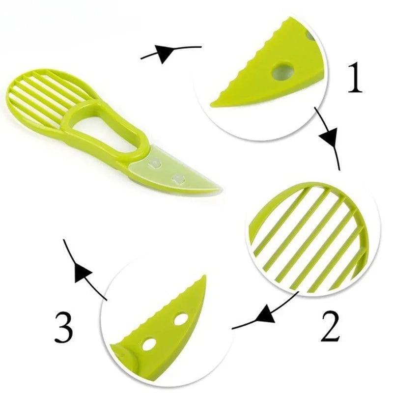 3-in-1 Avocado Slicer, Pitter & Peeler — Food-Grade Plastic Kitchen Tool