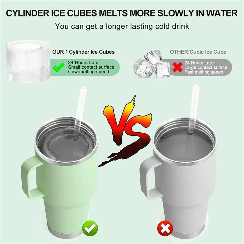 Silicone Ice Cube Mold for Stanley Tumbler – 3-Cube Tray, Reusable & Easy Release